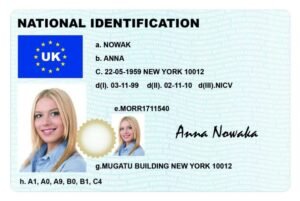 NATIONAL UK ID CARD